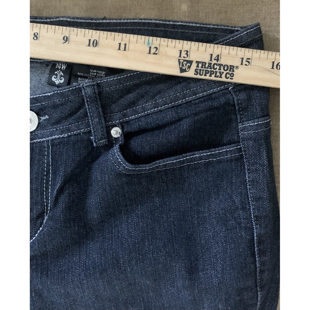 Women's 14W Dereon 30x33 Dark Wash Straight Skinny? Jeans Y2K - Picture 6 of 7
